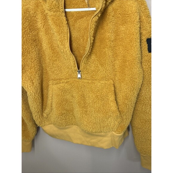 Calvin Klein Performance Hooded Sherpa Sweater Yellow Size Medium Size Women’s - Picture 4 of 9